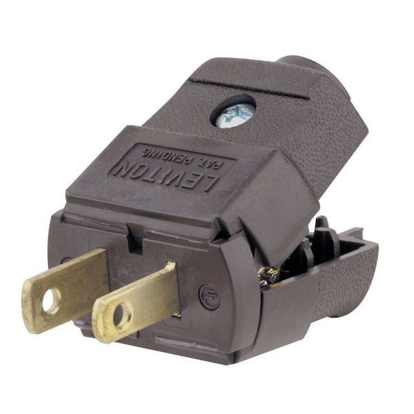 Leviton Leviton Commercial and Residential Thermoplastic Polarized Plug 1-15P 20-16 AWG 2 Pole 2 Wire 035-00101-2BP - main